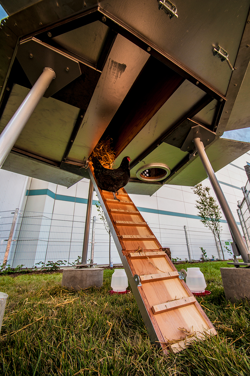 UFO chicken coup by jakub szczęsny provides animals with an 'extraterrestrial' abode