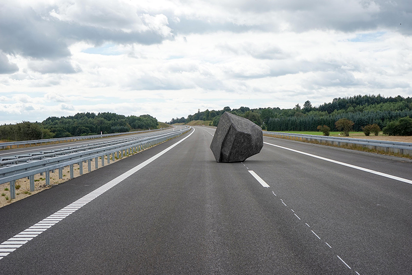 papier-mâché boulder