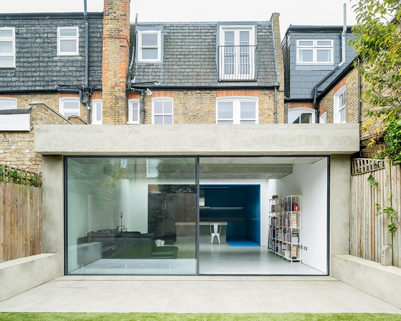 concrete extension with waffle roof added to london residence by bureau de change architects