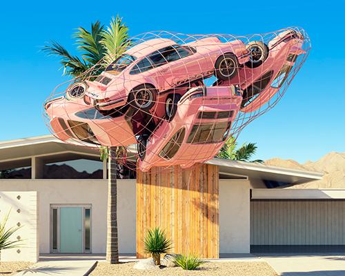 chris labrooy parks porsches in surreal scenarios around palm springs