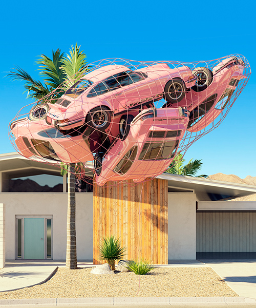 chris labrooy parks porsches in surreal scenarios around palm springs