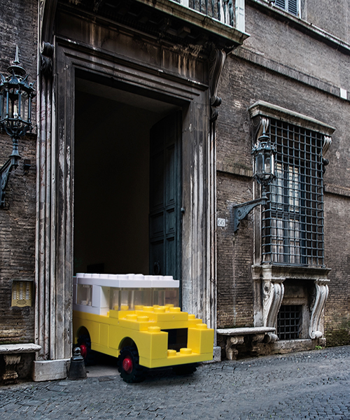 larger-than-life LEGO vehicles take to the ancient streets of rome