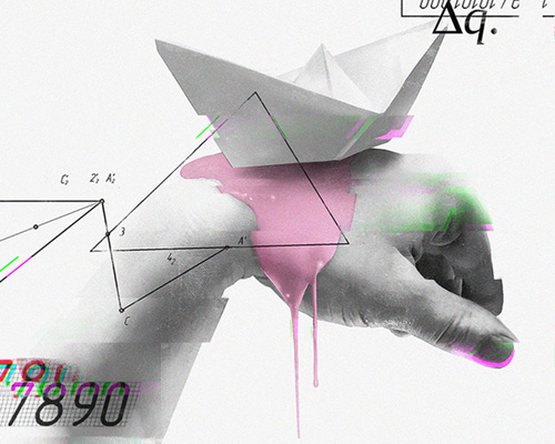 evgeny add juxtaposes everyday life with glitches, graphs + geometric shapes