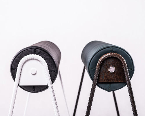 adam wiercinski creates kozak furniture series out of bent rebar