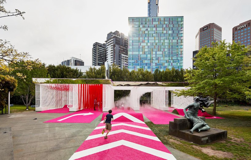 M@STUDIO architects neon-pink car wash pavilion 2016 NGV architecture commission australia