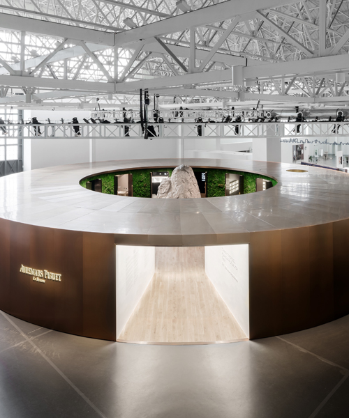 mathieu lehanneur coats audemars piguet's temporary museum in copper