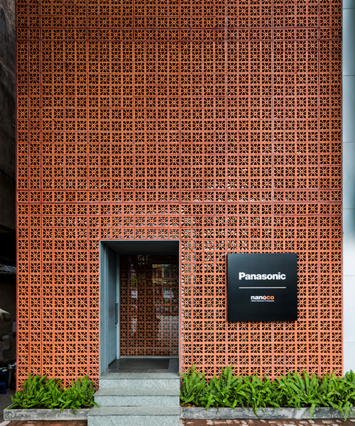 vo trong nghia stacks terracotta brick façade for panasonic showroom