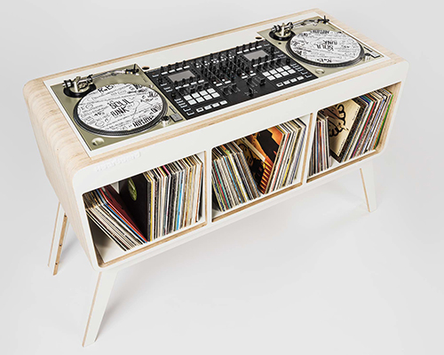 hoerboard's Com.Four DJ stand combines retro design with storage space