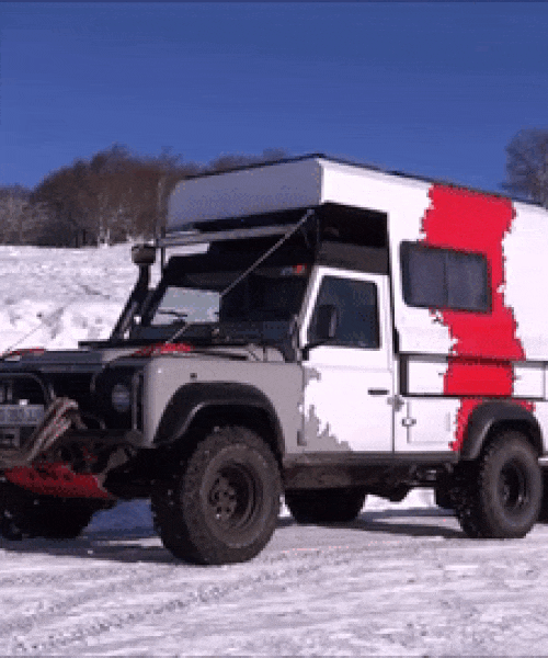 wild fennec land rover defender transforms into living space in 43 seconds