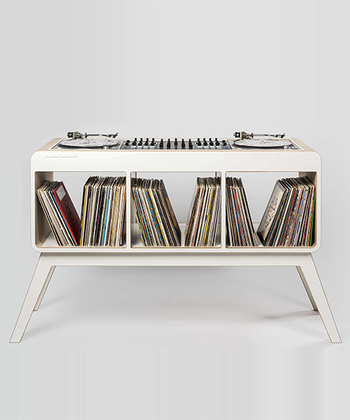 hoerboard's Com.Four DJ stand combines retro design with storage space