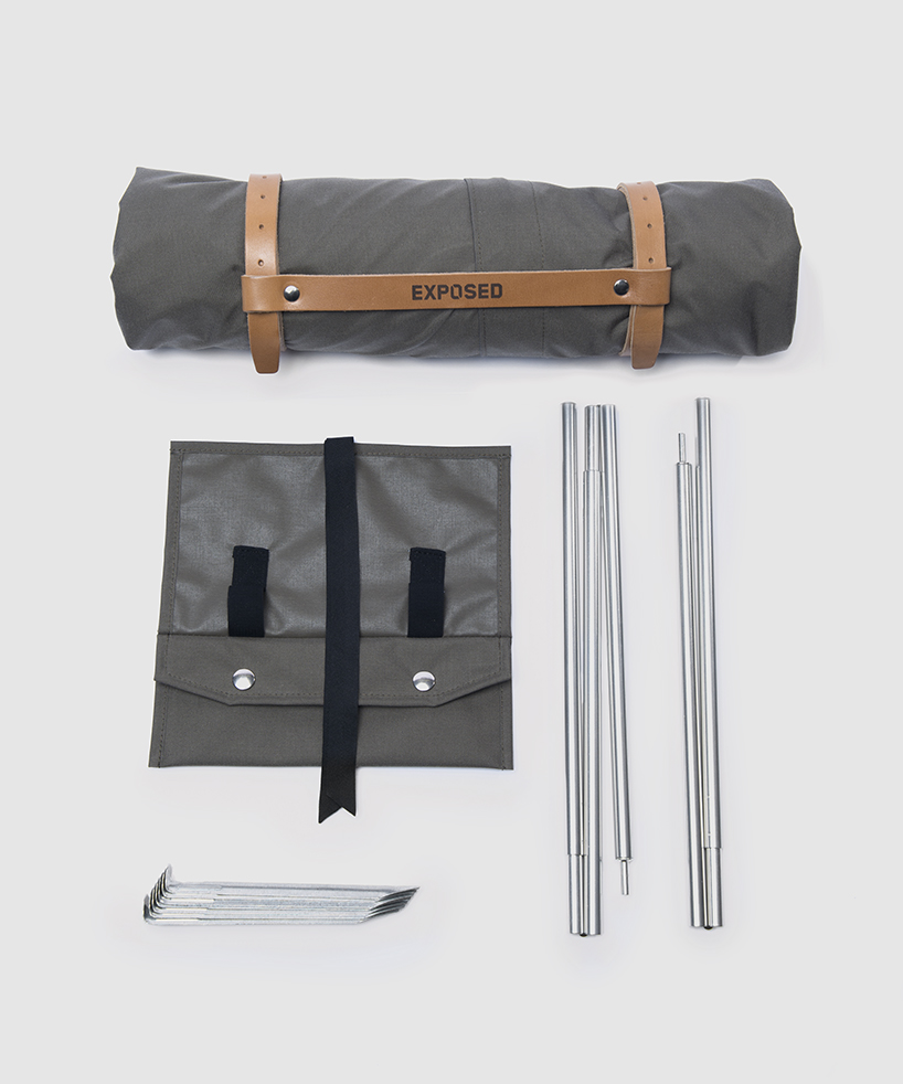 exposed's motorcycle bivouac is a minimalist tent for city escapes