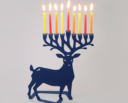 alef objects presents the 'oy deer' menorah, inspired by the hebrew language