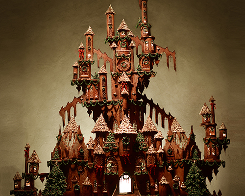 christine mcconnell's 5-foot-tall gingerbread castle is an architectural fortress of food