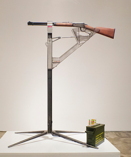 constantine zlatev transforms a winchester rifle into a candy vending machine