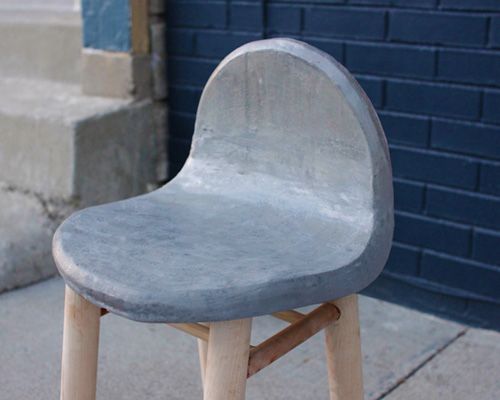 daniel lev coleman's 'lintite' chair is made from dryer lint + concrete