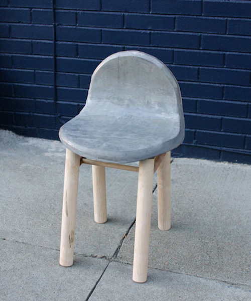 daniel lev coleman's 'lintite' chair is made from dryer lint + concrete