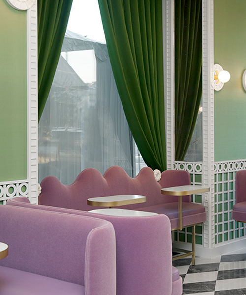 india mahdavi creates a garden of delights for ladurée inside geneva hotel