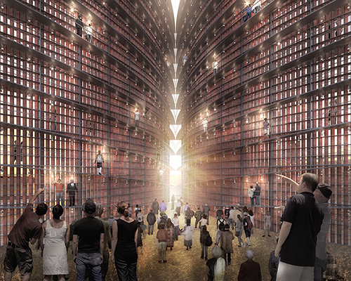 napp studio's 'archive of light' stores bible script in a wall of winking lightbulbs