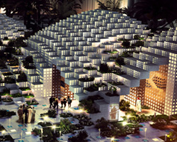 point studio proposes pixelated dome restaurants for construction in muscat, oman