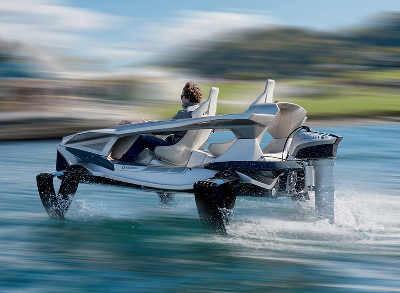 WaveFlyer electric hydrofoil jetski rises above the water