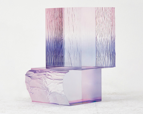 saerom yoon shapes colorful crystal series with acrylic resin