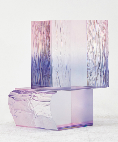 saerom yoon shapes colorful crystal series with acrylic resin