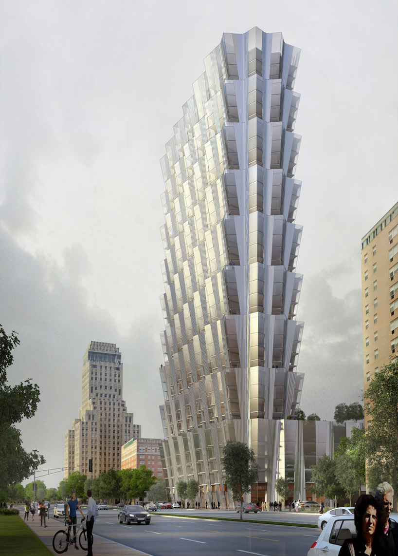 studio gang plans 'one hundred' apartment tower for st. louis with angled façades