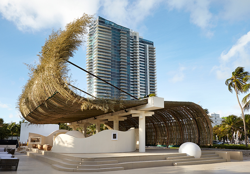 sun xun s beachfront bamboo pavilion for audemars piguet