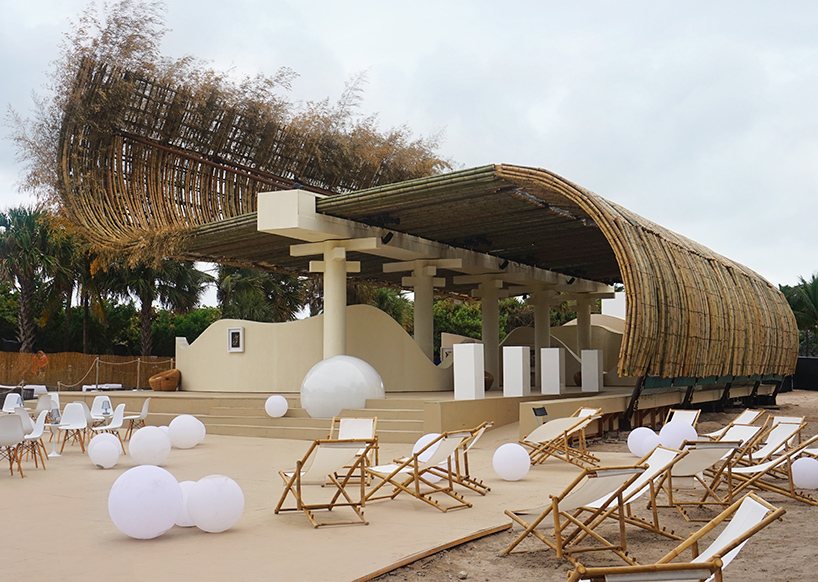 sun xun s beachfront bamboo pavilion for audemars piguet