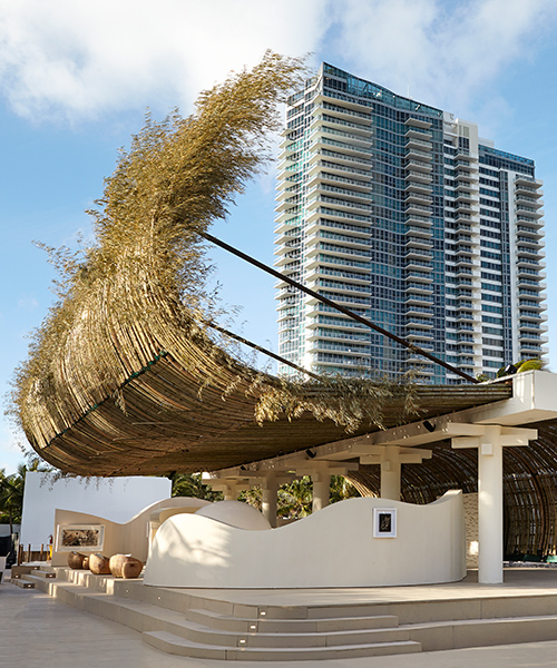 sun xun's sinuous beachfront bamboo pavilion for audemars piguet in miami