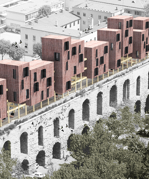 superspace suggests floating housing modules to revitalize the valens archway in istanbul