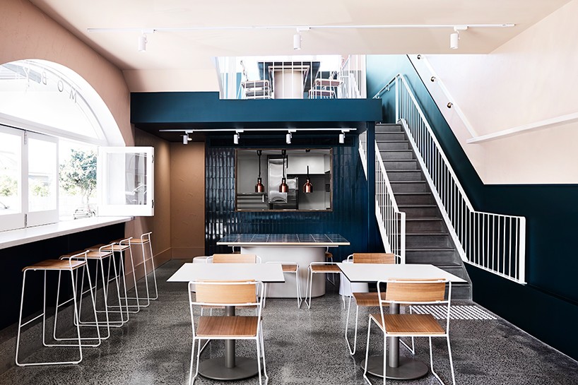 we are huntly injects color and contemporary edge to moby café interior