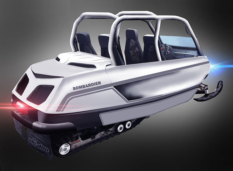 whitefox four seater snowmobile designboom