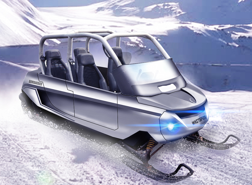 whitefox four seater snowmobile designboom