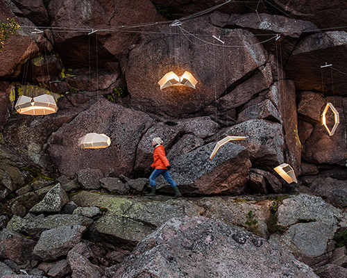 woodlabo eagle collection recreates moon landing mission as lighting series