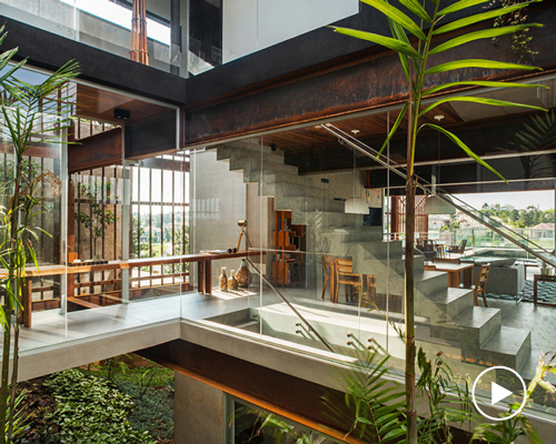 FGMF arquitetos shields mirante house with vertical louvers and natural vegetation