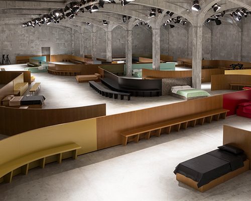 OMA/AMO furnishes prada's F/W show in milan with domestic scenes
