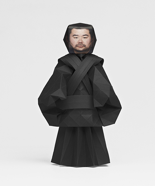 damaris bilbao creates an origami portrait of hiroshi tsunoda