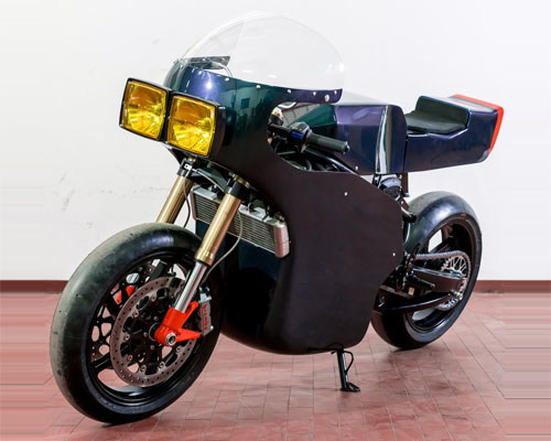 midnight runner electric custom café racer by apache + energica