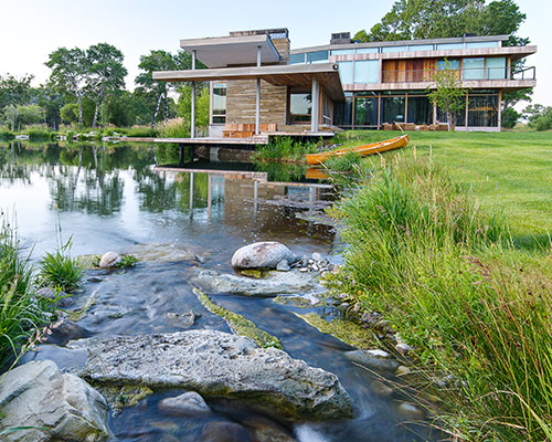 hughes umbanhowar designs big timber riverside with rugged wood and glass