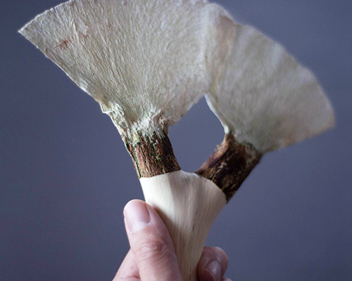 chialing chang handcrafts scalloping series using barkcloth