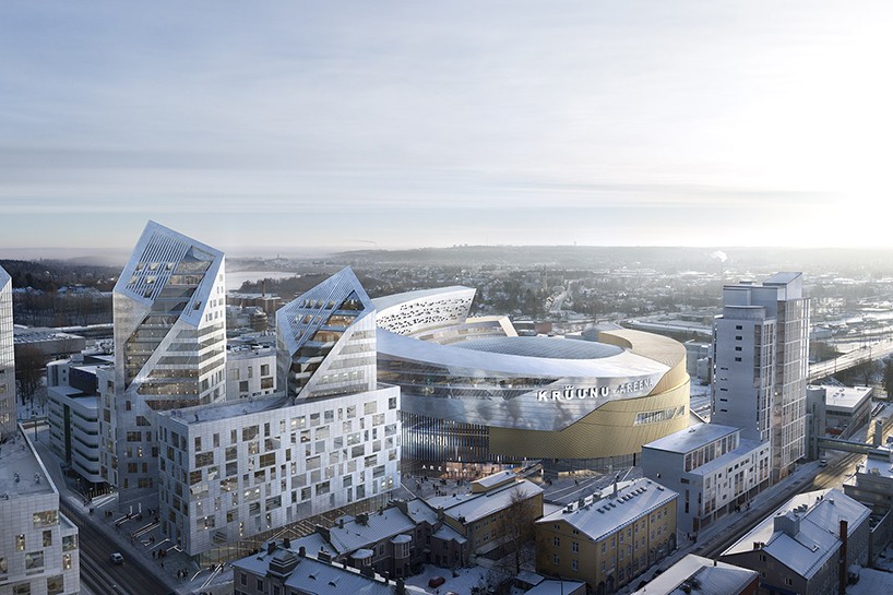 libeskind tampere central deck and arena finland designboom