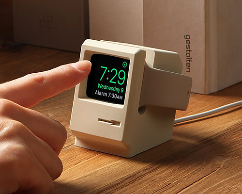 elago channels a retro macintosh for this apple watch stand