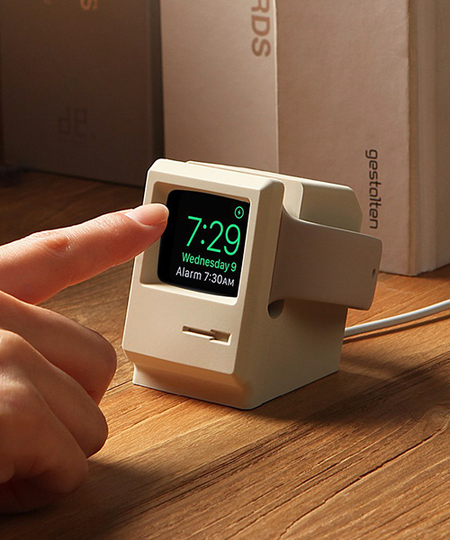 elago channels a retro macintosh for this apple watch stand
