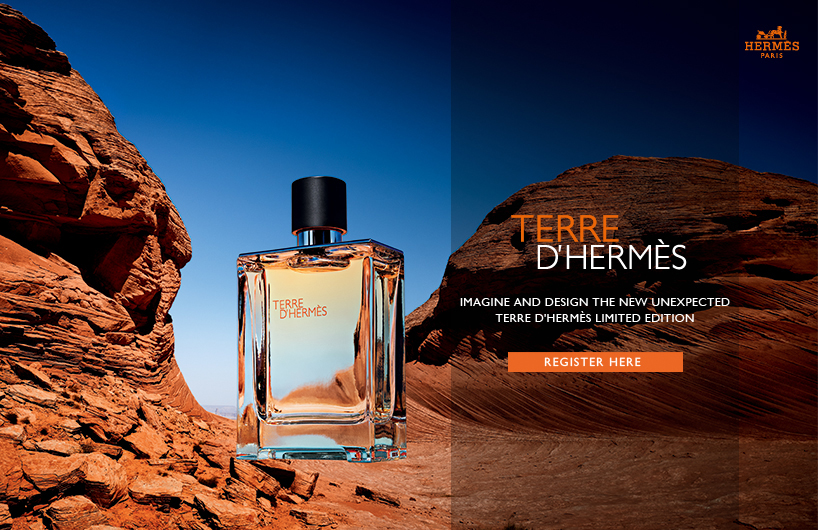 register now for the Terre d'Hermès perfume bottle design competition!