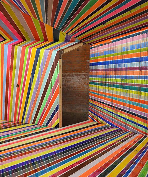 nick gelpi constructs an 'inhabitable painting' for markus linnenbrink's striped mural