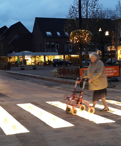 the lighted zebra crossing is a selfilluminated crosswalk