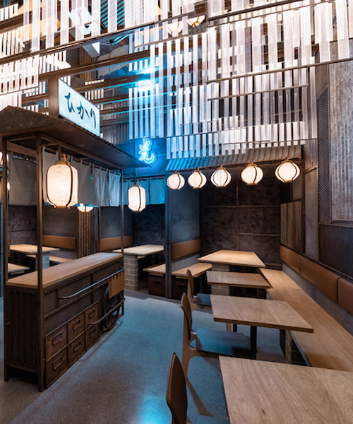 masquespacio's hikari yakitori bar portrays the bustling streets of tokyo