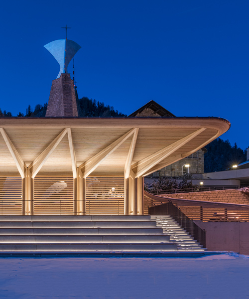 norman foster renovates and extends the kulm eispavillon in st moritz