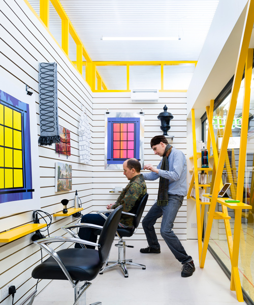 london's smallest gallery operates as both exhibition venue and hair salon